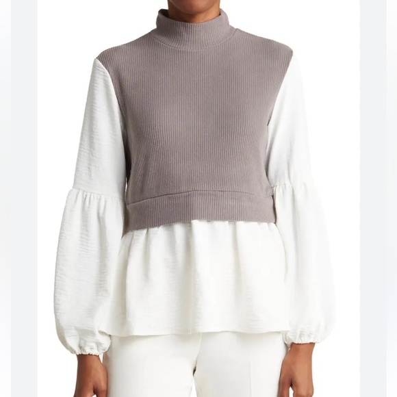 Patrizia Luca Tops - Patrizia Luca Milano Top lagenlook long bell sleeves Grey white size medium